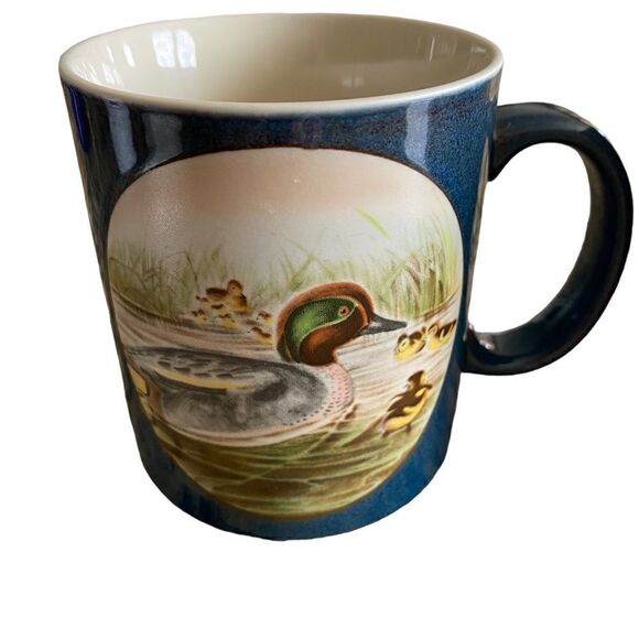 VINTAGE Otagiri Japan Pair of Bkue Ceramic Duck Coffee Tea Cup Mug - 12oz - Picture 2 of 5